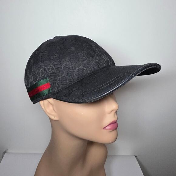 Gucci Black GG Monogram baseball cap M sz main image 12